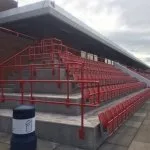 Steel terracing at a sports ground