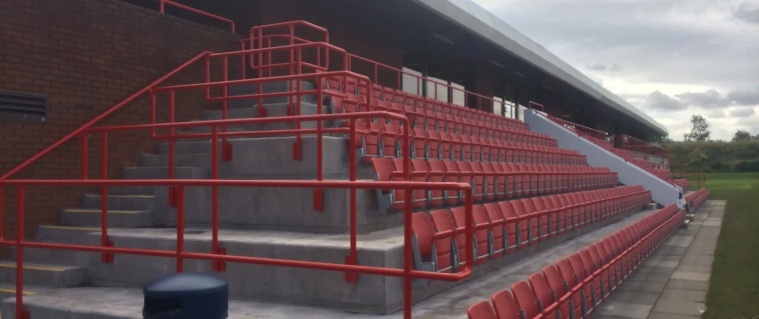 Steel terracing at a sports ground