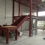 Structural steel staircase to mezzanine floor