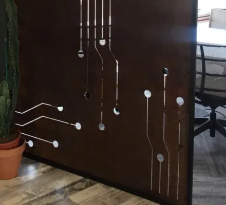 Artistic internal steel feature