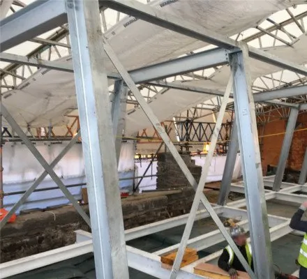 Internal structural steel frame